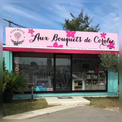 Bulle de vente en container aménagé Eurocontex – fleuriste avec vitrine et façade personnalisée